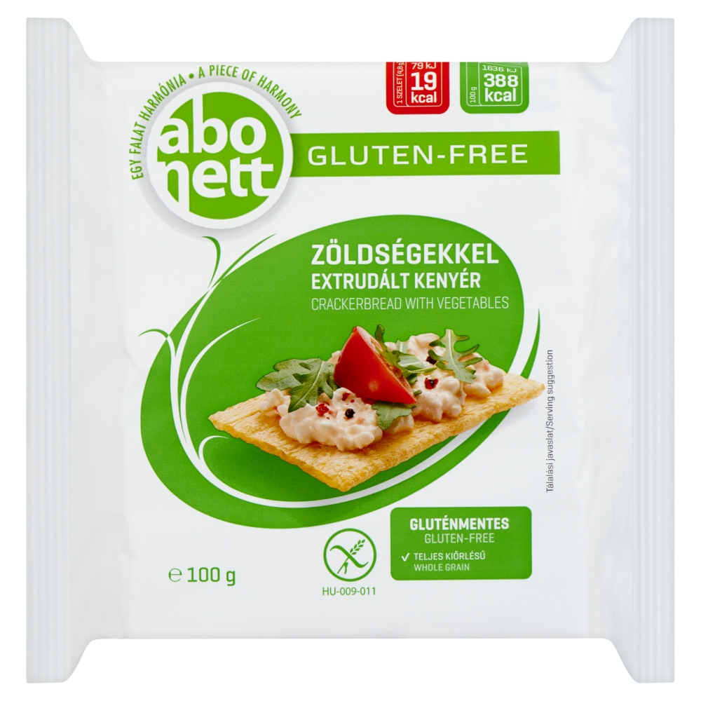 Abonett extrudált kenyér, zöldségekkel. Gluténmentes